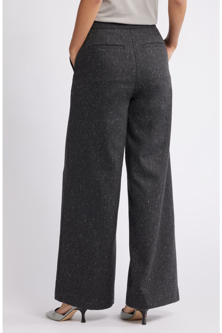 Textured Wide Leg Pants, Alternate, color, LIGHT GREY SPECKLE