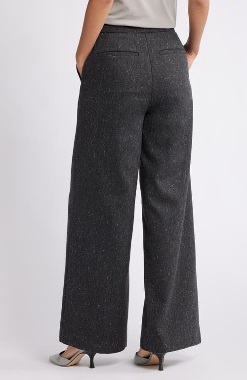 Nordstrom Textured Wide Leg Pants In Light Grey Speckle