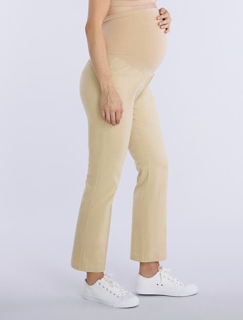 Motherhood Maternity Mia Secret Fit Over The Belly Slim Straight Leg Pant In Khaki