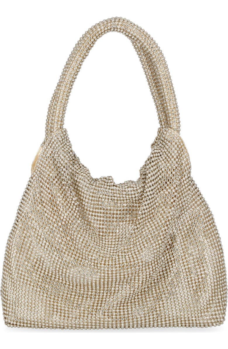 Jessica McClintock Jupiter Rhinestone Mesh Clutch, Main, color, 39N-Lt Gold