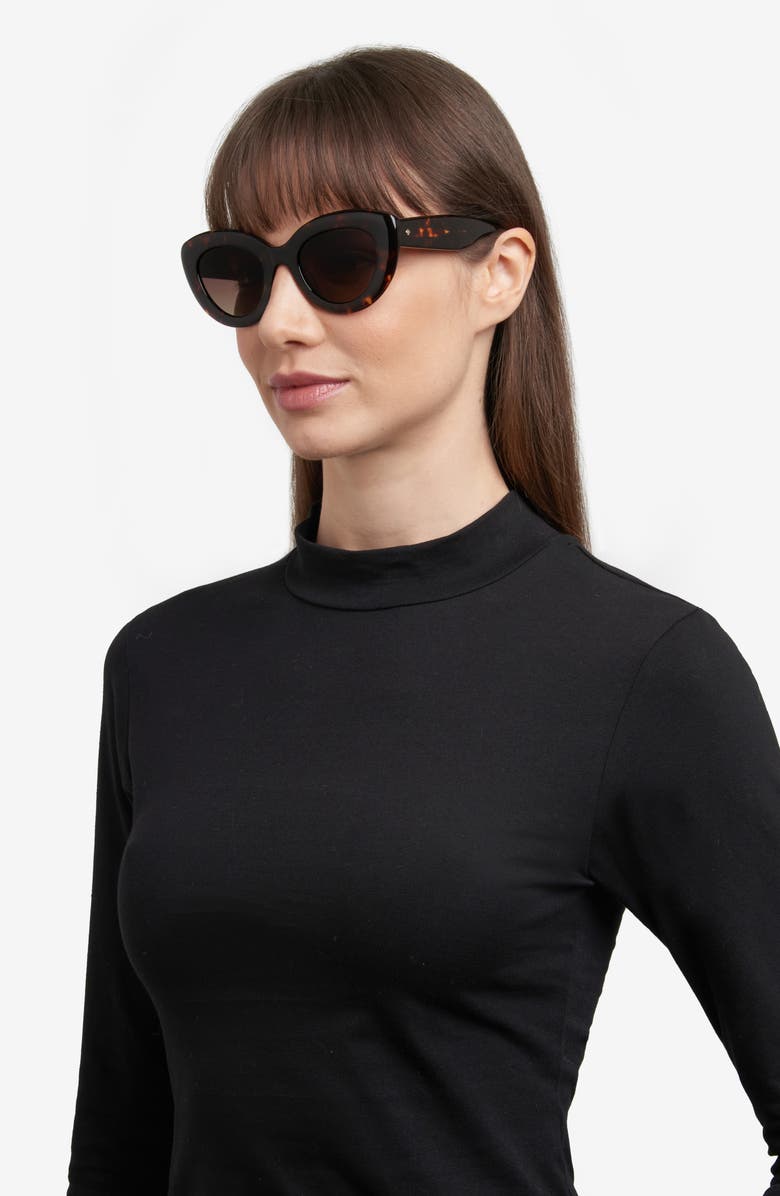 Kate Spade New York capri 50mm gradient cat eye sunglasses, Alternate, color, Havana