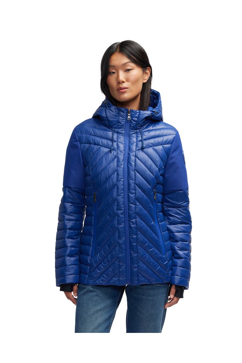 Women's Esmay Lightweight Mixed Media Quilted Packable Puffer, Main, color, Sapphire