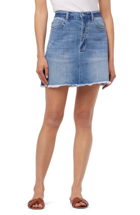 Raw Hem Denim Miniskirt