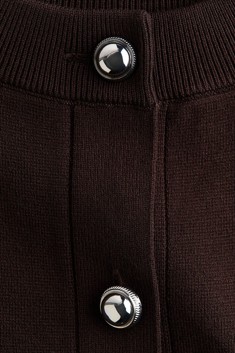 Fine-Knit Cardigan, Alternate, color, Dark brown