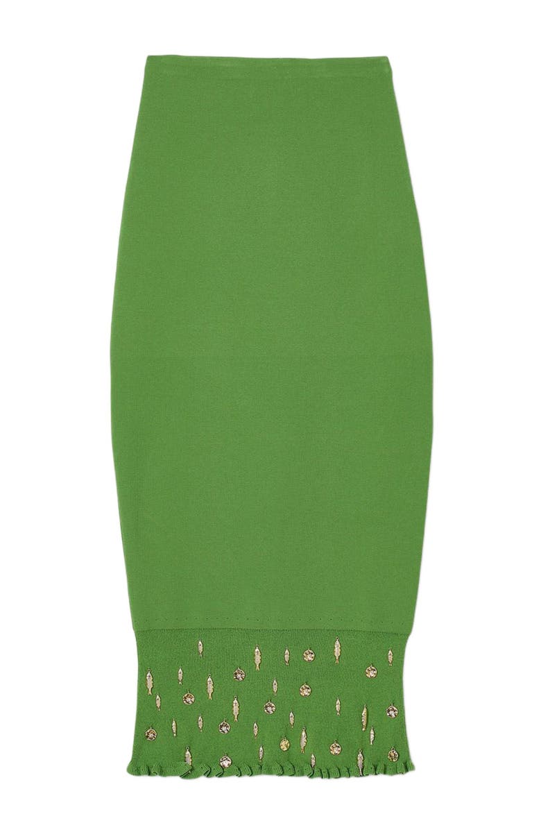 SANDRO Long knit skirt with charms, Alternate, color,