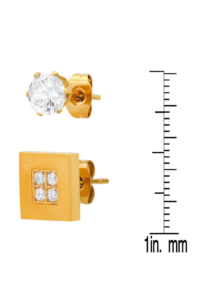Set of 2 Stud Earrings, Alternate, color, GOLD