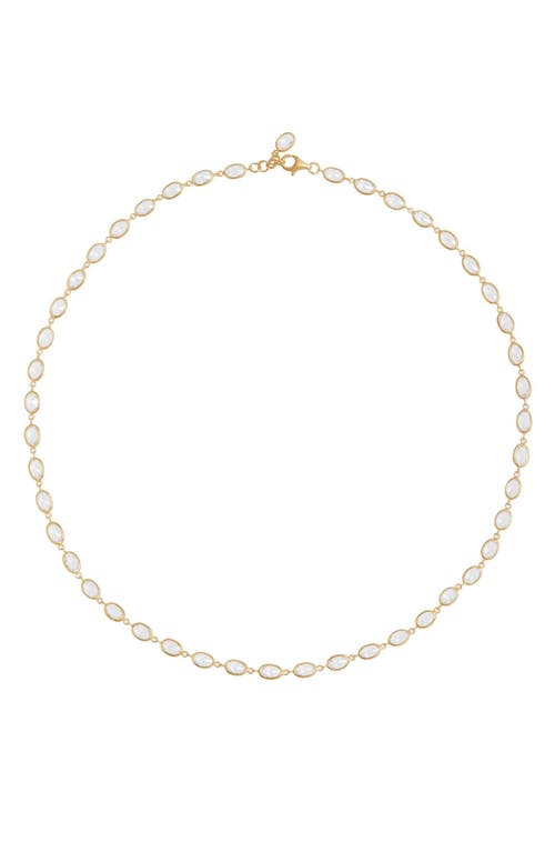 Shop Freya Rose Oval Crystal Framed Necklace In Gold