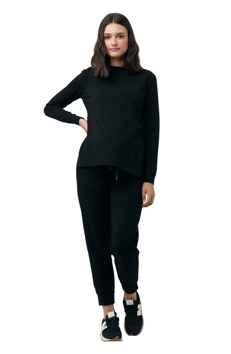 Ripe Maternity Morgan Side Split Mock Neck Maternity Sweater, Alternate, color,