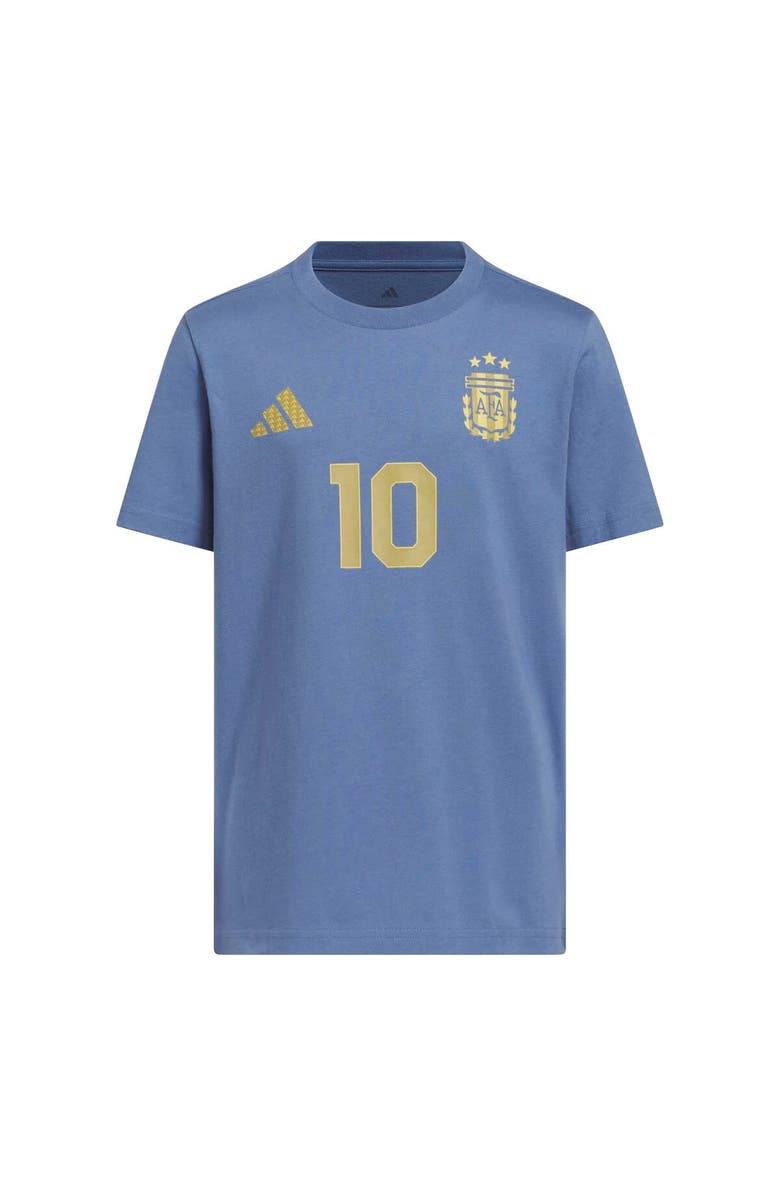 adidas Youth adidas Lionel Messi Blue Argentina National Team Name & Number T-Shirt, Alternate, color, Blue