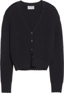 ST. JOHN Perlé Crepe Wool Blend Cardigan