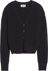 ST. JOHN Perlé Crepe Wool Blend Cardigan
