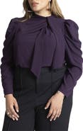 ELOQUII Drape Front Blouse