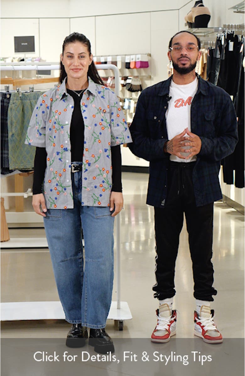 Pile Stripe Short Sleeve Button-Up Shirt, sales video thumbnail