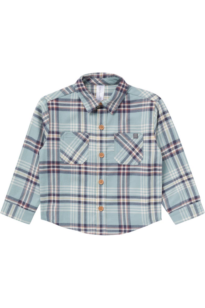 Button Down Plaid Shirt and Pant Set, Alternate, color, Blue Plaid