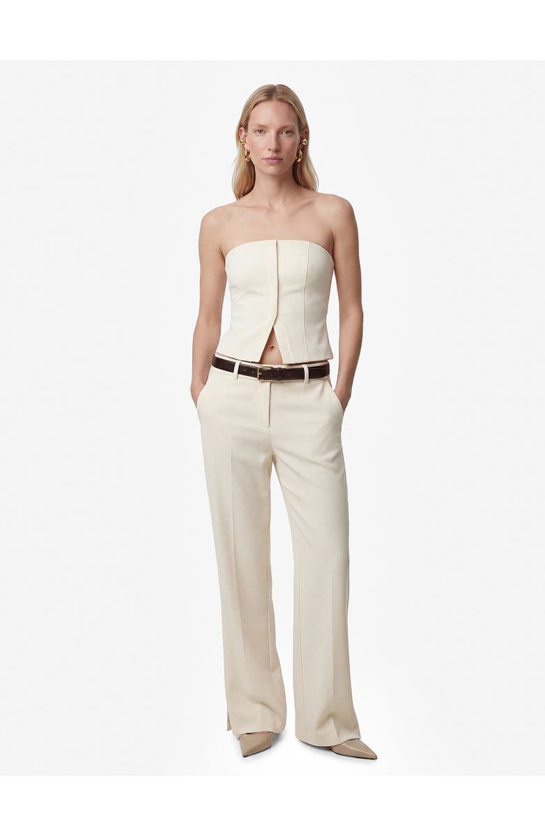 Koton Fitted Strapless Top, Alternate, color, Ecru