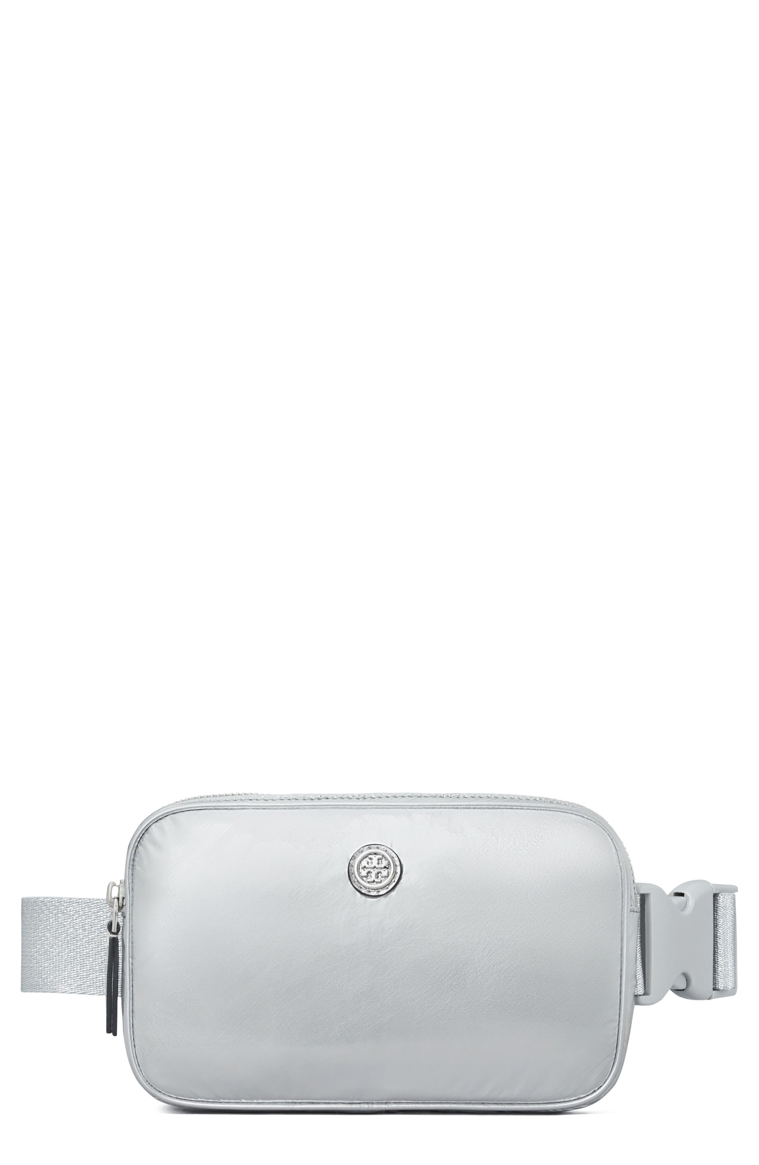 Tory Burch Virginia Metallic Nylon Belt Bag, Main, color, 