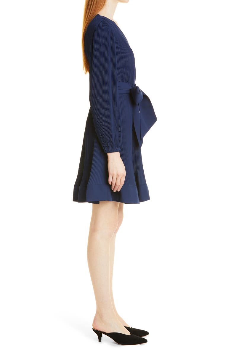 Milly Liv Long Sleeve Minidress, Alternate, color, Navy