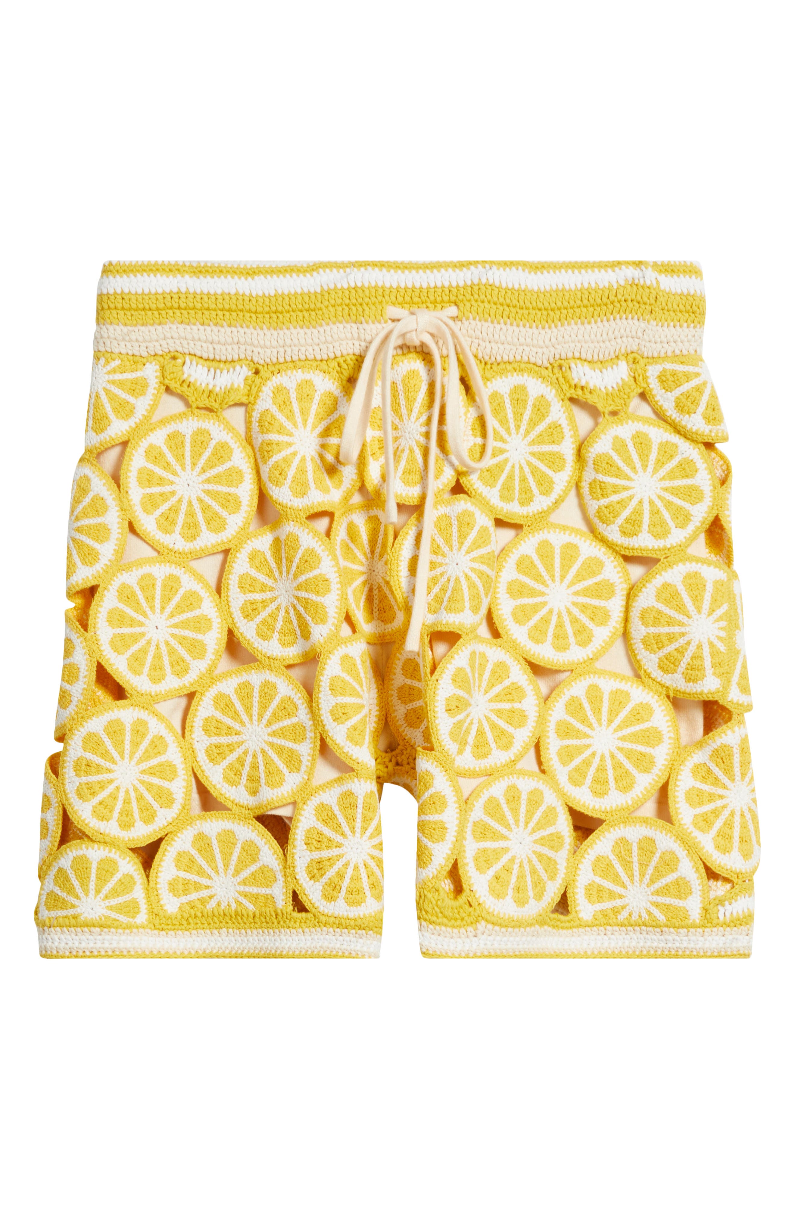 Mavrans Lemon Crochet Shorts In Yellow