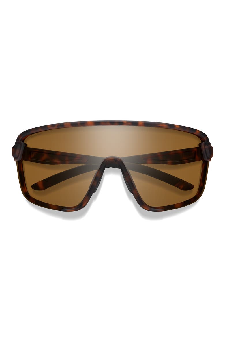 Bobcat Photochromic 135mm ChromaPop™ Shield Sunglasses, Main, color, MATTE TORTOISE / BROWN