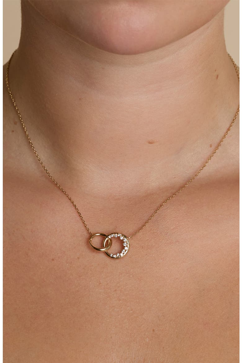 Orbit Cubic Zirconia Pendant Necklace, Alternate, color, GOLD