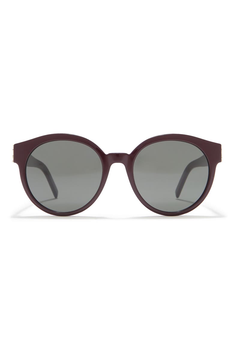 54mm Round Sunglasses, Main, color, BURGUNDY GREY/GRY