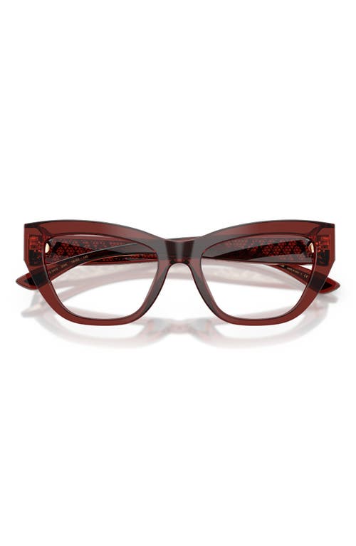 Dolce & Gabbana Dolce&gabbana 53mm Cat Eye Optical Glasses In Brown