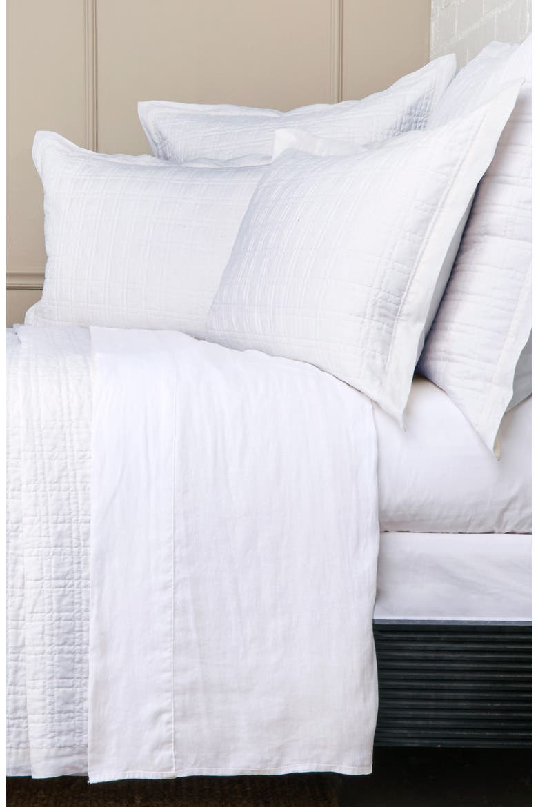 Owen Quilted Linen Pillow Sham, Alternate, color, WHITE