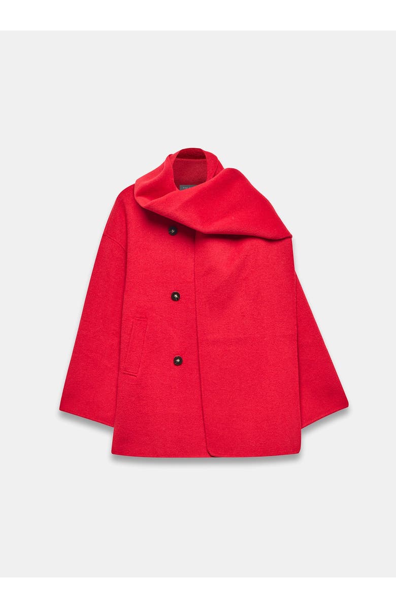 MINT VELVET Wool Blend Hand Finished Scarf Coat, Alternate, color, Red