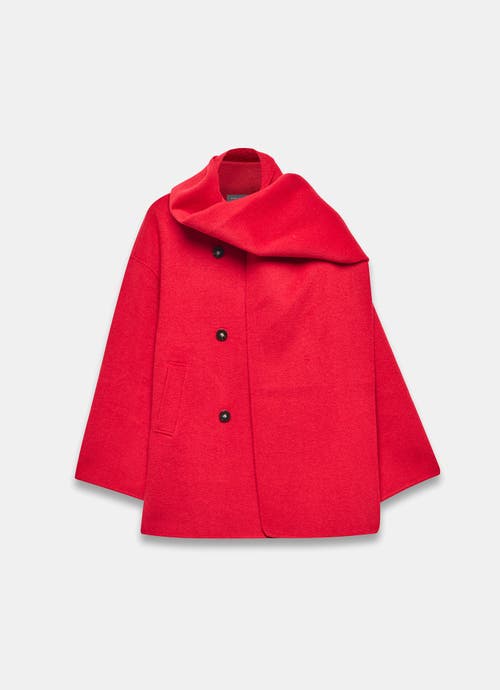 Mint Velvet Wool Blend Hand Finished Scarf Coat In Red