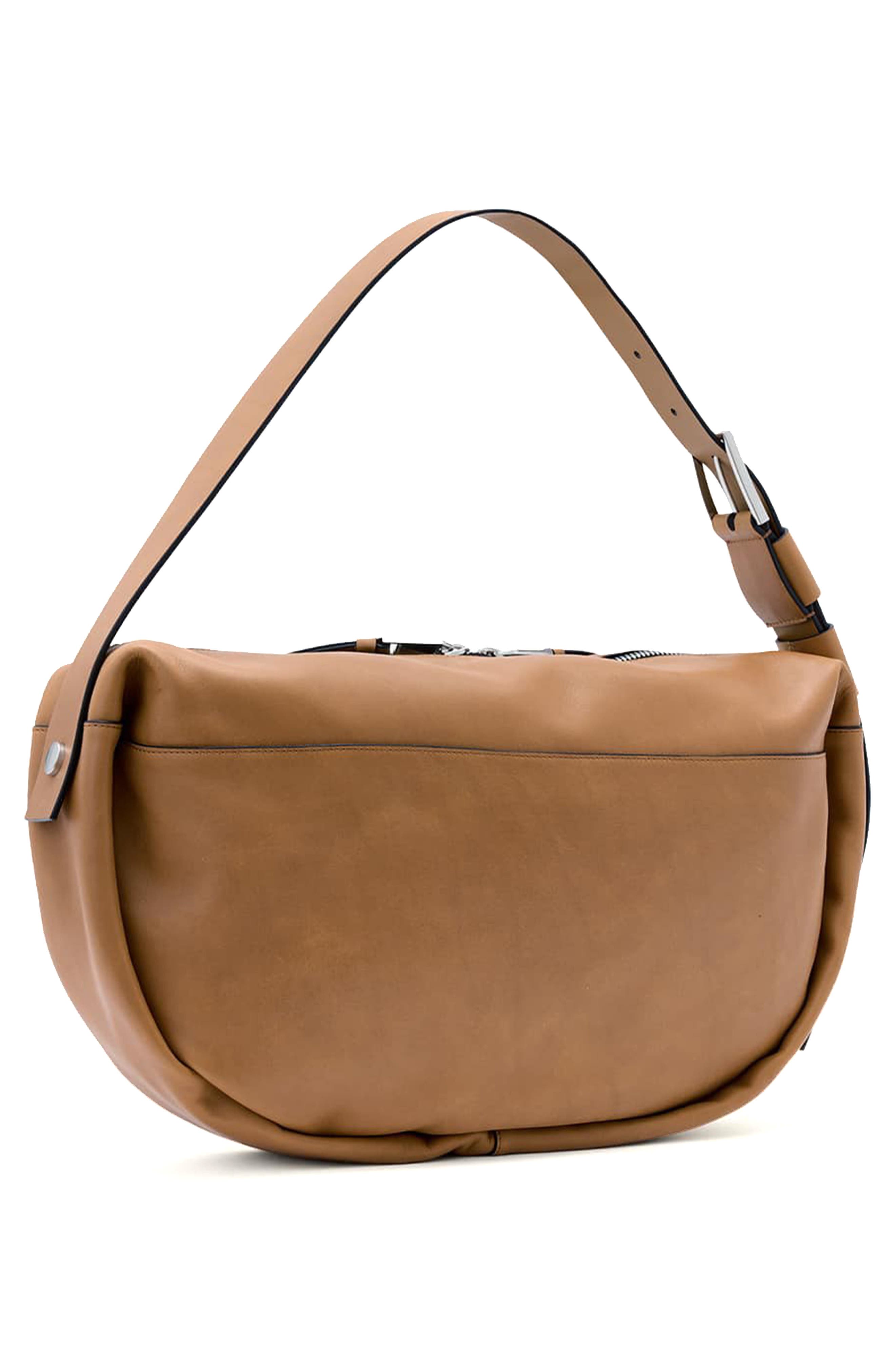 AllSaints Noemie Leather Shoulder Bag, Alternate, color, Toffee Brown
