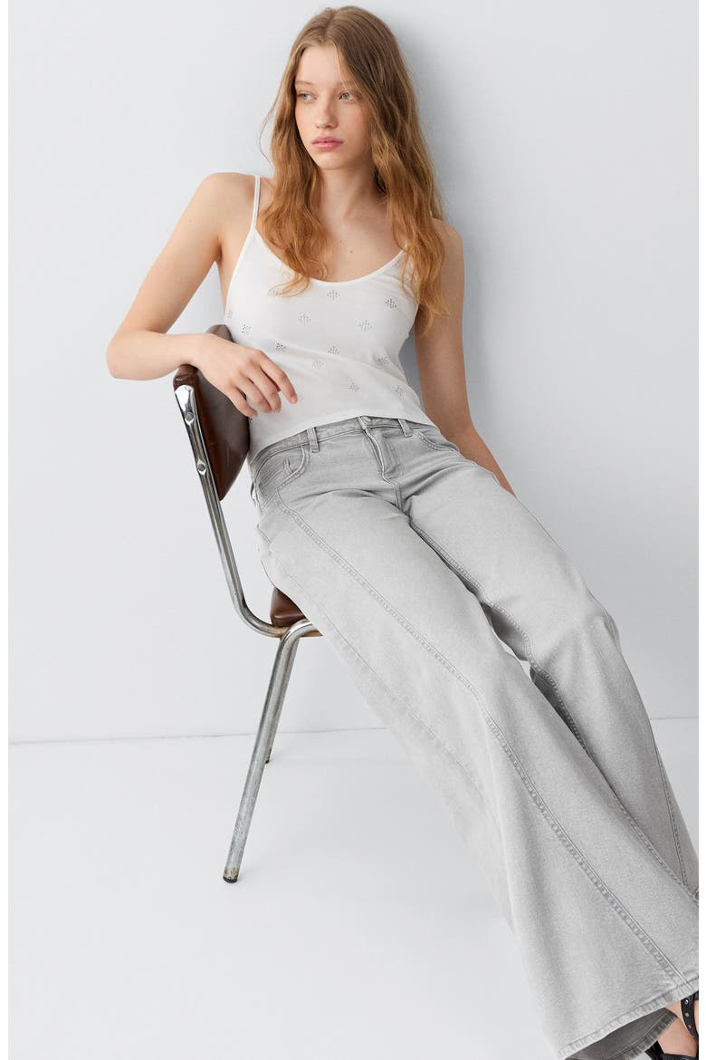 Low Waist Wide Leg Jeans, Alternate, color, DENIM GREY