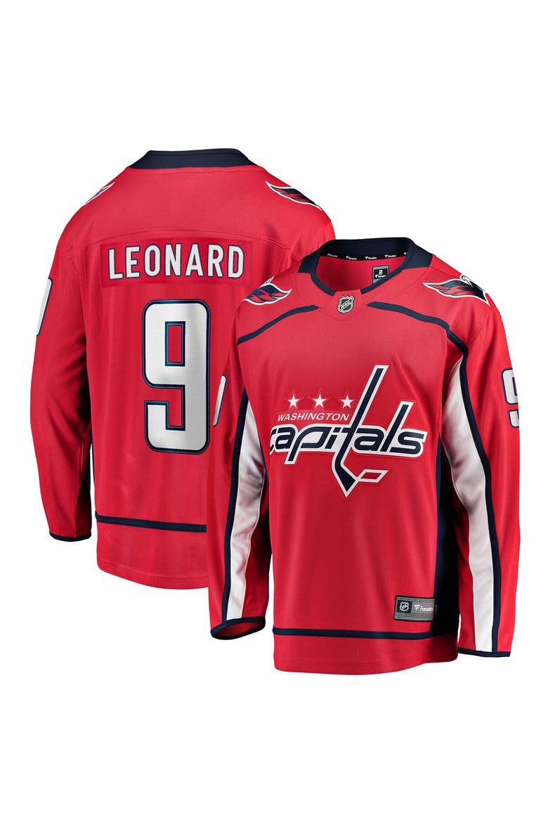 Men's Fanatics Ryan Leonard Red Washington Capitals Home Breakaway Jersey, Main, color, Red