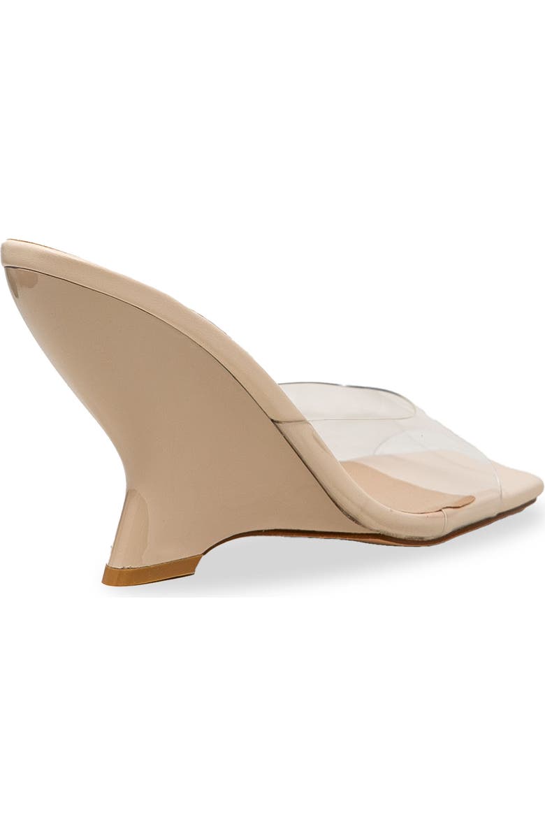 CHASE AND CHLOE Alia Clear Strap Wedge Sandal, Alternate, color, Clear Beige