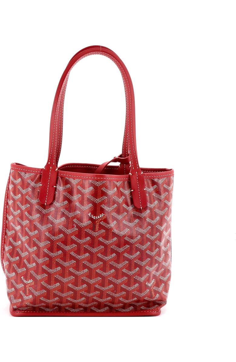 Pre-Owned Goyard Anjou Reversible Tote Coated Canvas Mini, Main, color, Red