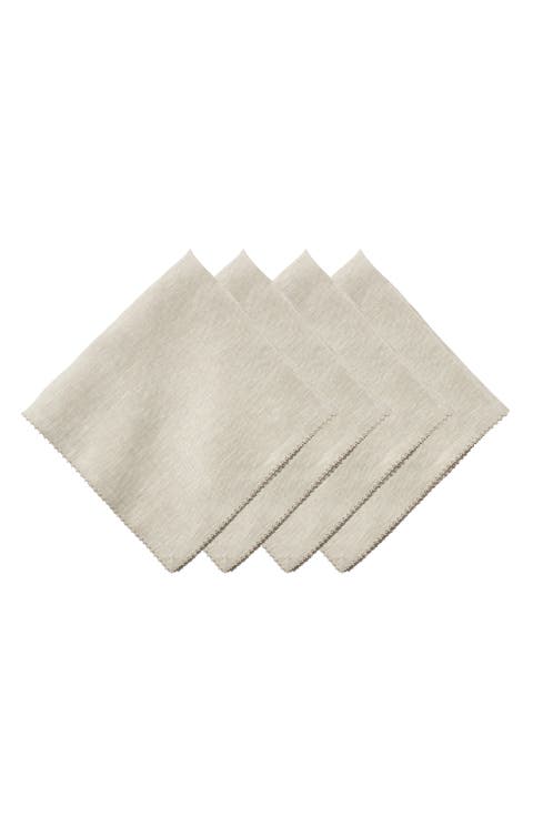 Berry Scallop Set of 4 Linen Napkins