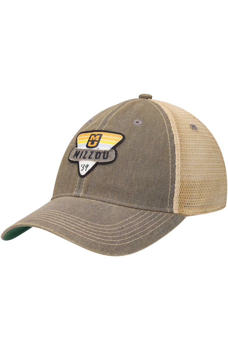 LEGACY ATHLETIC Men's Gray Missouri Tigers Legacy Point Old Favorite Trucker Snapback Hat, Main, color,