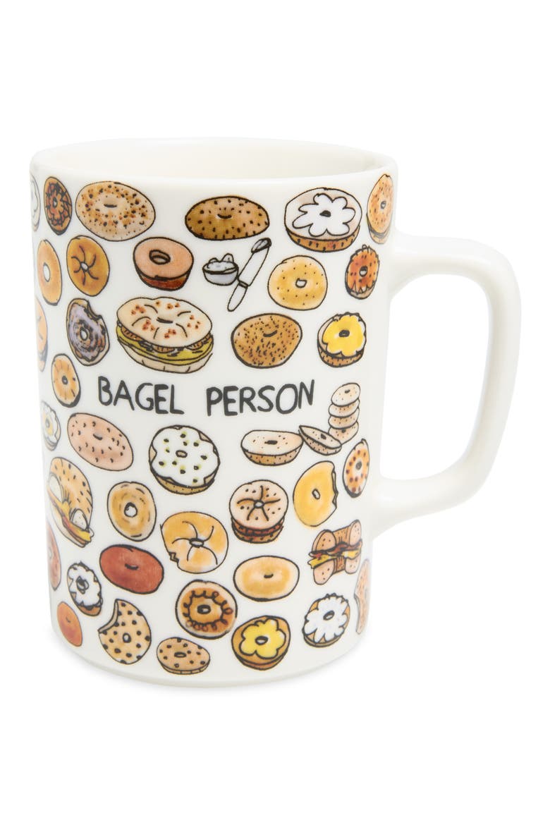 Ben Lenovitz Bagel Person Mug, Main, color, WHITE