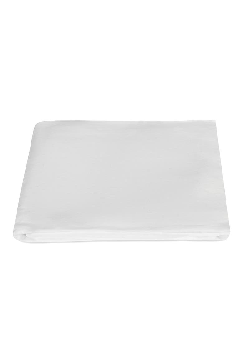 Roman Hemstitch Linen Flat Sheet, Main, color, WHITE