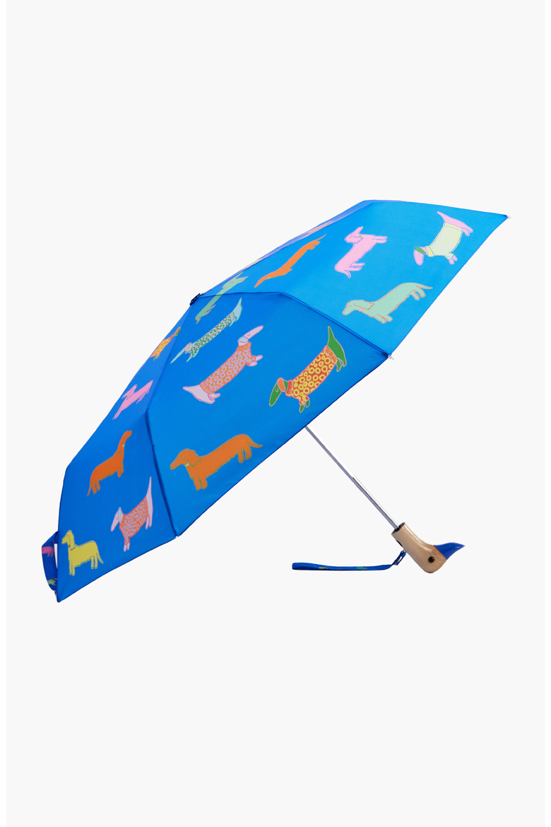 Eco-Friendly Compact Duck Umbrella, Alternate, color, Dogs In Blue