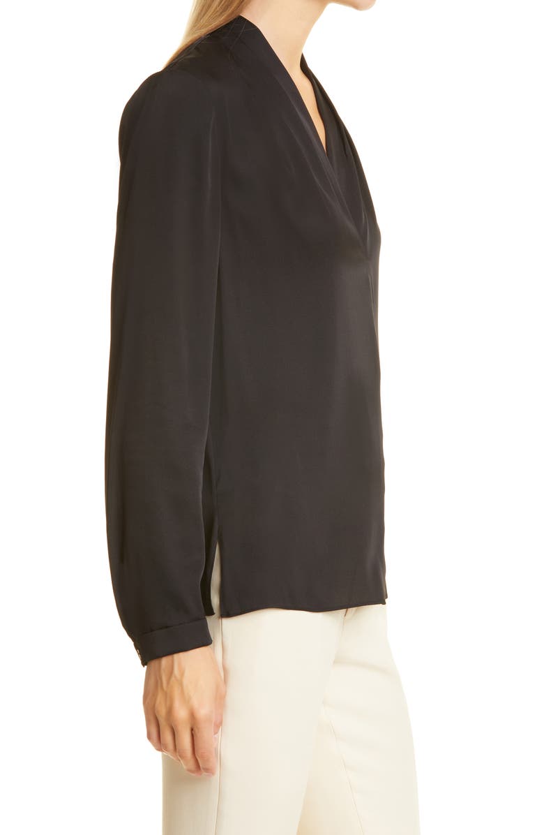 KOBI HALPERIN Nellie Stretch Silk Georgette Top, Alternate, color, Black