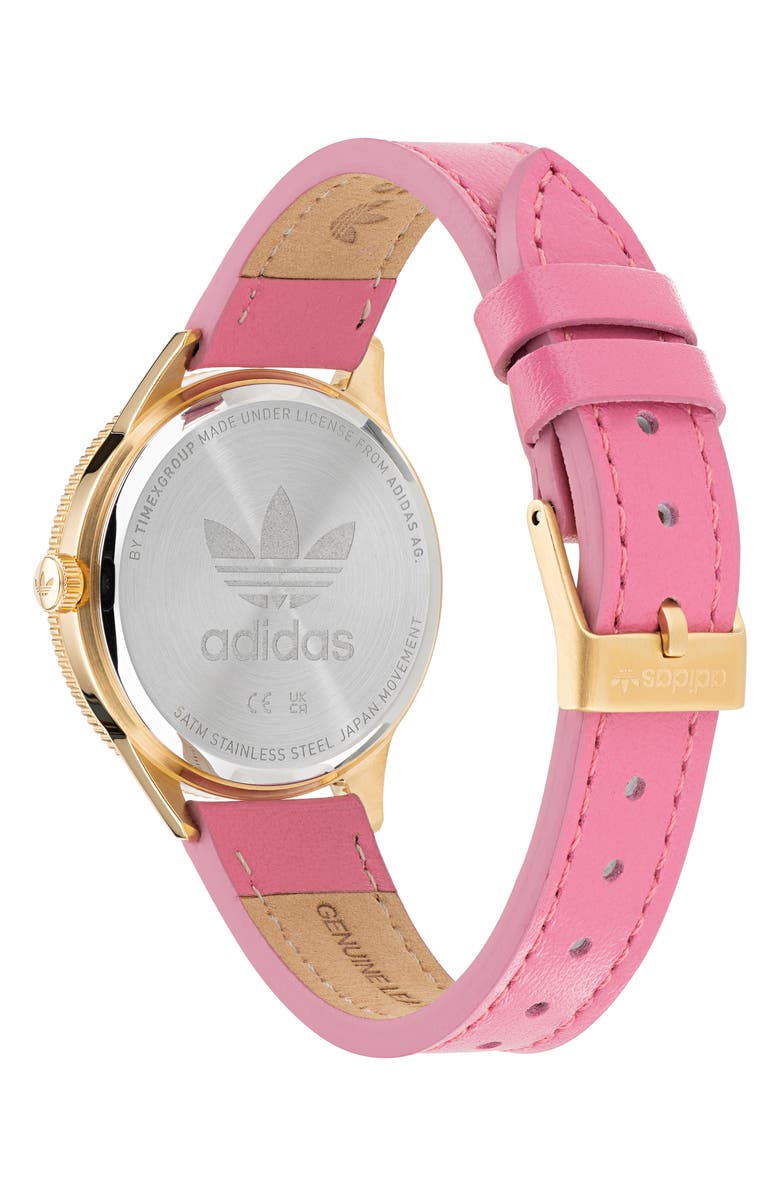 adidas Edition Three Leather Strap Watch, 36mm, Alternate, color, 