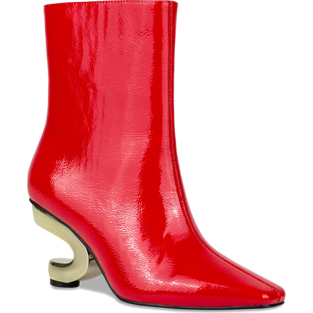Ninety Union Metallic Heel Bootie In Red