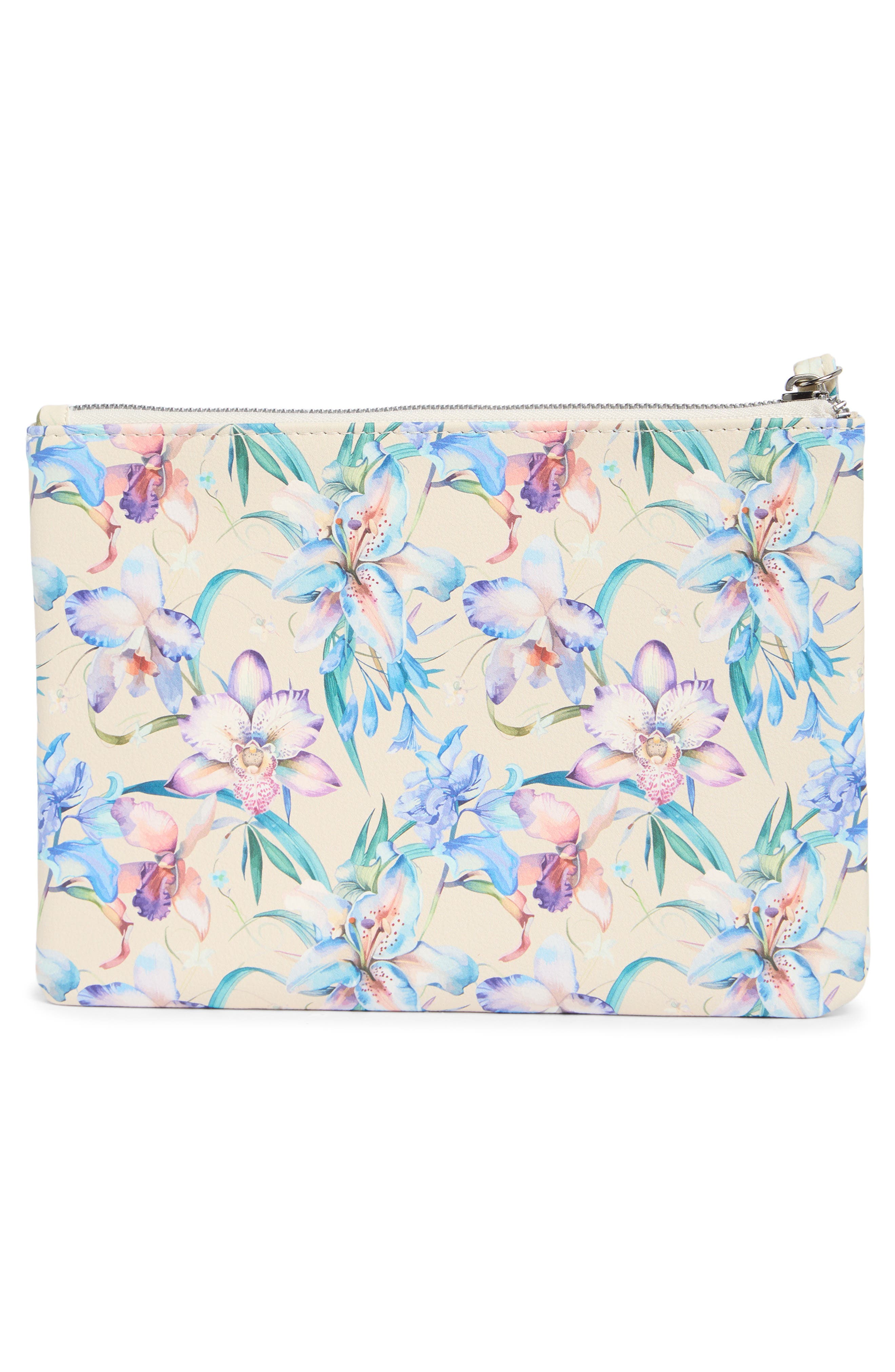 MUNDI SMALL LEATHER GOODS Floral Print Clutch, Alternate, color, Multi Iris