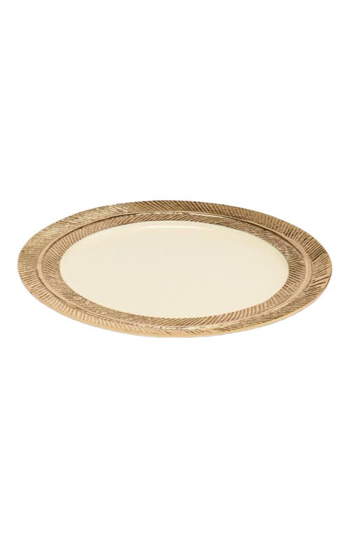 Lunares Feather Plates Gold/oyster In Gold