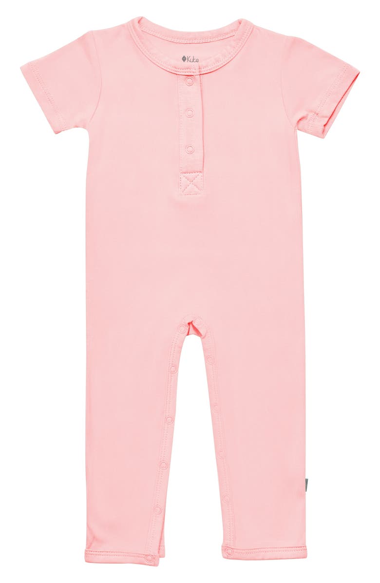 Kyte BABY Crepe Short Sleeve Snap Romper, Main, color, Crepe