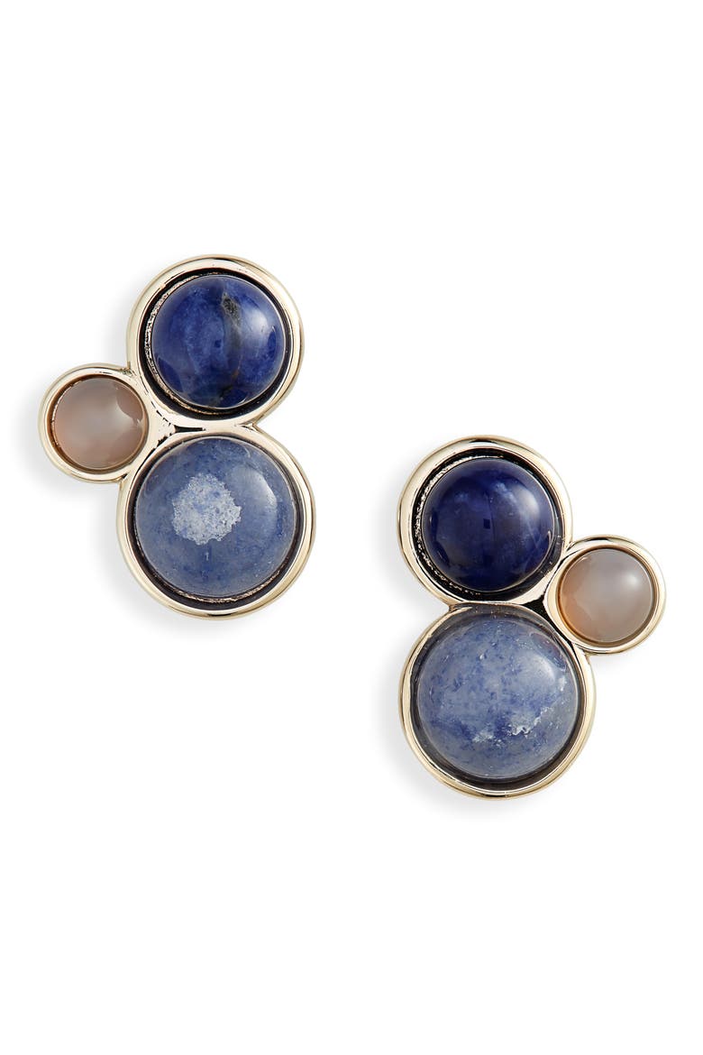 Ora Cabochon Post Earrings, Main, color, BLUE MULTICOLOR