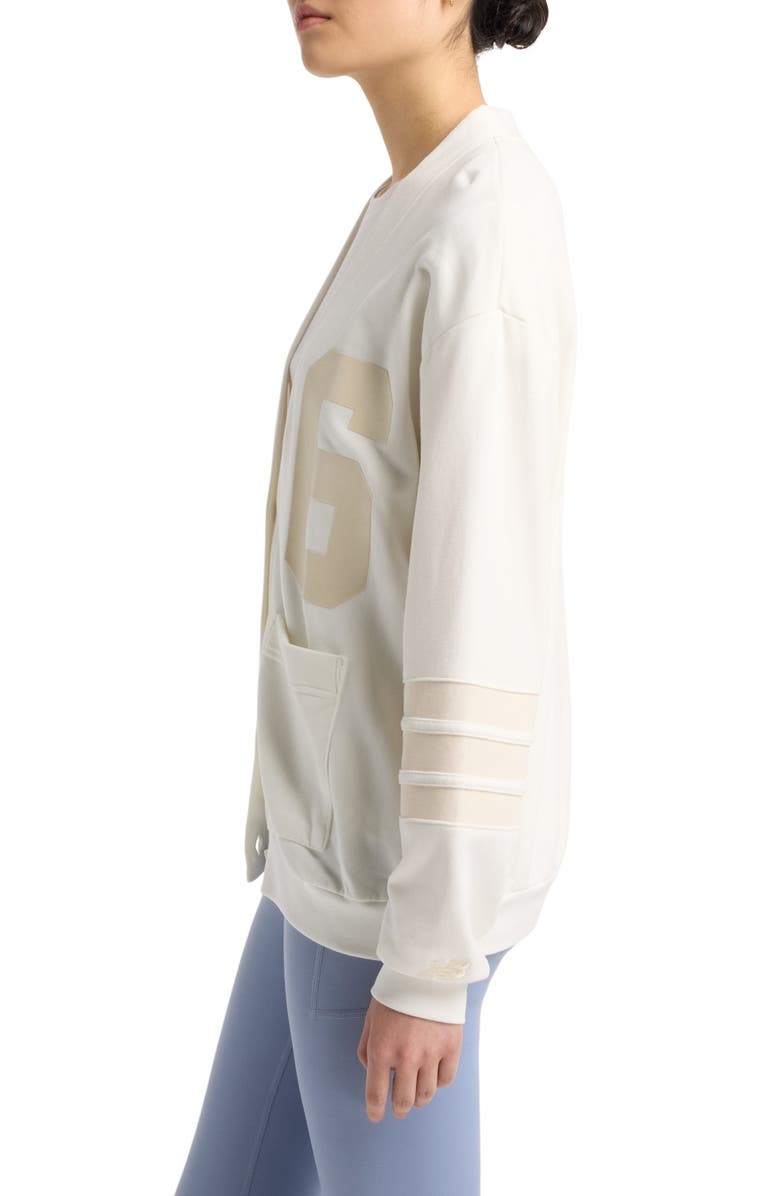 New Balance Coastal Fleece Oversize Cotton Blend Cardigan, Alternate, color, 