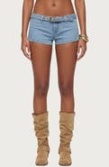 EDIKTED Ciel Low Rise Micro Denim Shorts