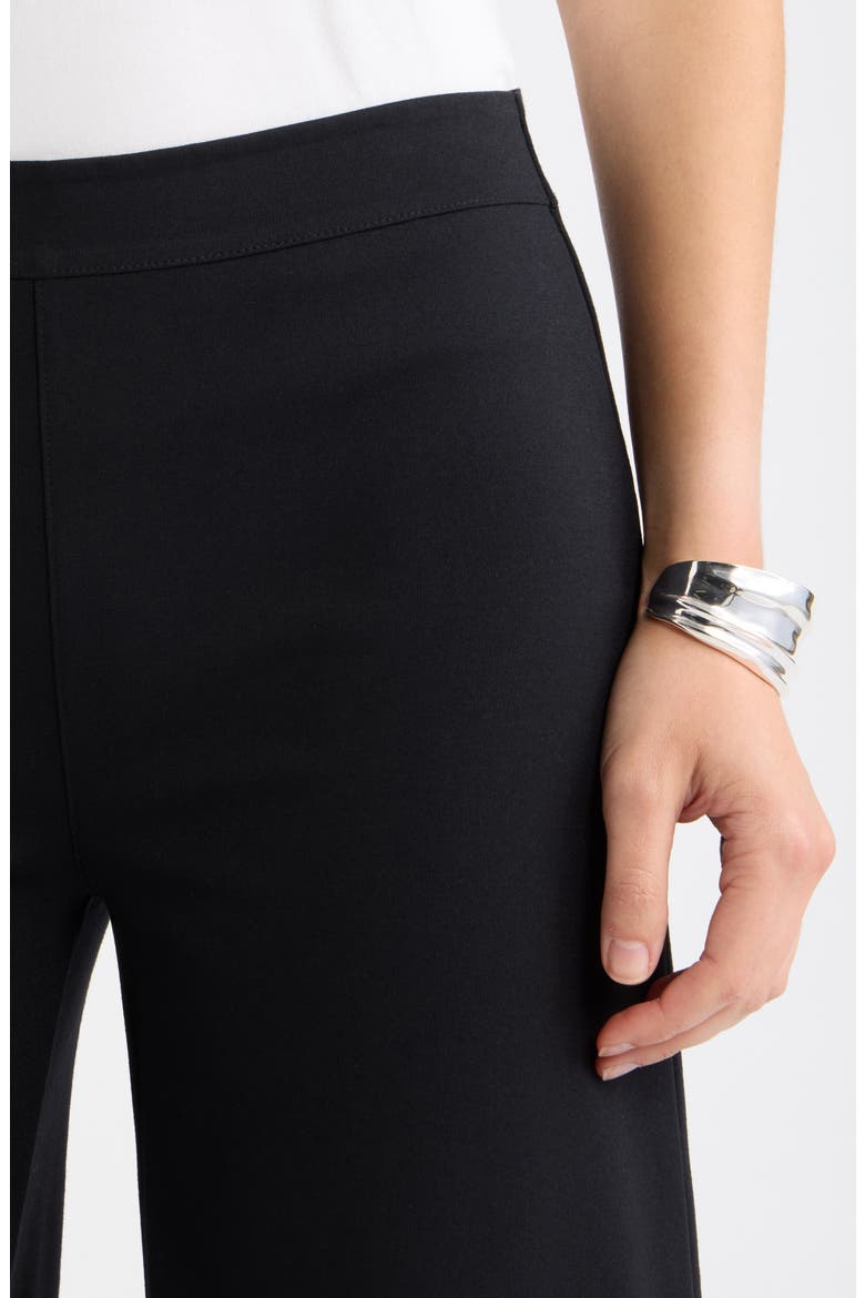 Ponte High Waist Wide Leg Pants, Alternate, color, BLACK