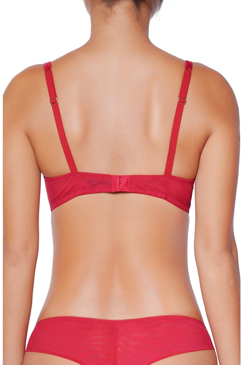 Eglantine Lace Underwire Bra, Alternate, color, RED